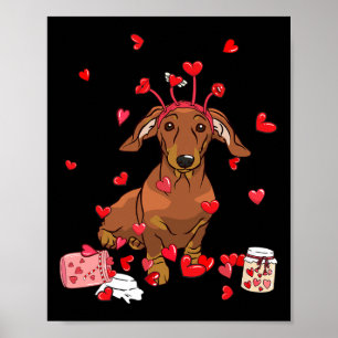 Poster Dia de os namorados de Dachshund Gift Namorados