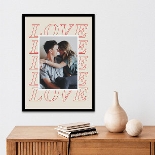 Poster Dia de os namorados de Tipografia do Amor - Vermel