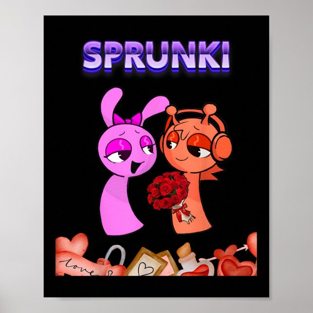 Poster Dia de os namorados Engraçado Sprunki Heart Para C (Frente)