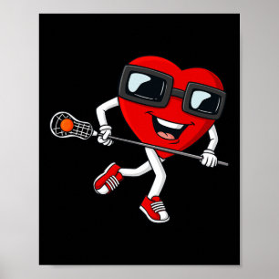 Poster Dia de os namorados Heart Holding Lacrosse Stick B