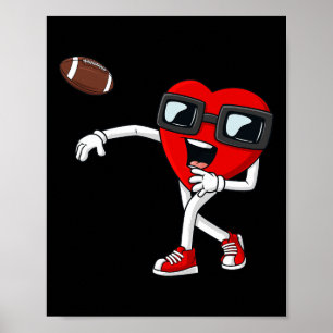 Poster Dia de os namorados Heart Quarterback Futebol Boys