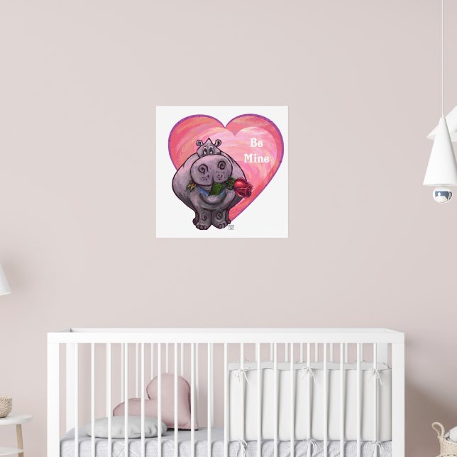 Pôster Dia de os namorados Hippopotamus (Berçário 2)