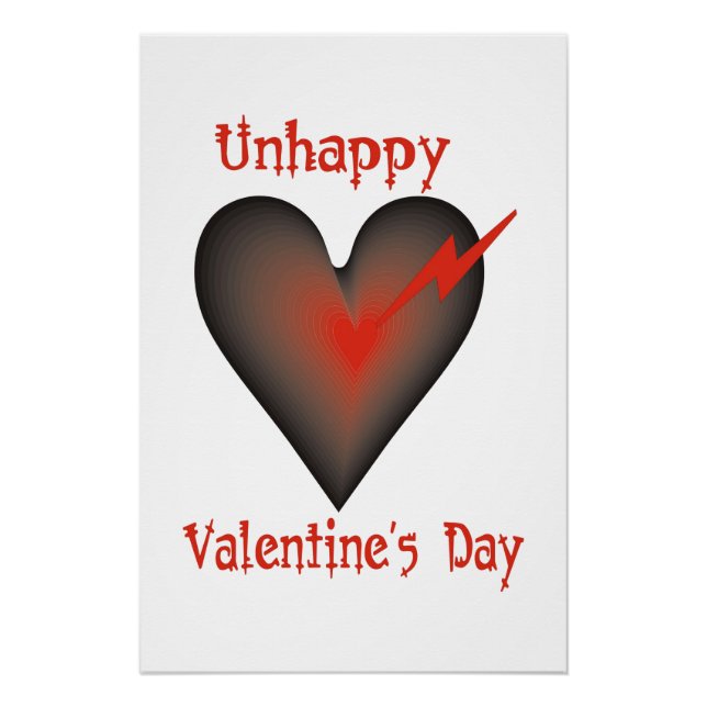 Pôster dia de os namorados infeliz (Frente)