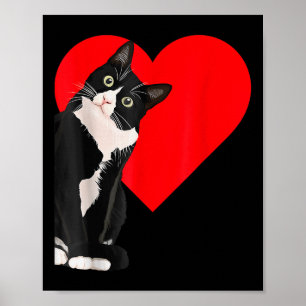 Poster Dia de os namorados Negro Engraçado Coração Tuxedo