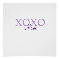 Dia de os namorados Xoxo adicione nome pastel roxo