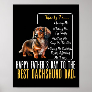Poster Dia de os pais Ao Melhor Pai Dachshund - Dachshund