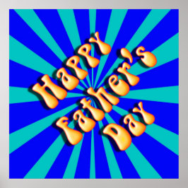 Poster Dia de os pais Azul Escuro e Retroativo