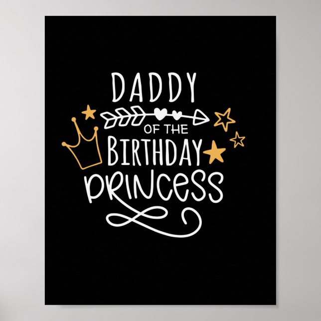 Poster Dia de os pais Da Princesa Aniversário (Frente)