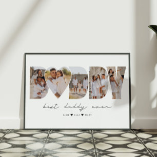 Poster Dia de os pais de Colagem de Fotos Moderna do Melh