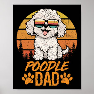 Poster Dia de os pais De Pai De Poodle Branca legal Para