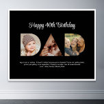 Poster Dia de os pais do pai de Colagem de Fotografias An<br><div class="desc">Celebre os momentos especiais com seu pai com este design de Colagem de Fotos do Pai. Esta design personalizável é perfeita para criar um presente personalizado e sincero para a celebração de Dia de os pais e aniversário. Artesanato uma bela colagem com a palavra PAI, apresentando momentos queridos, criando uma...</div>