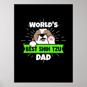 Poster Dia de os pais  Pai de cães Shih Tzu World