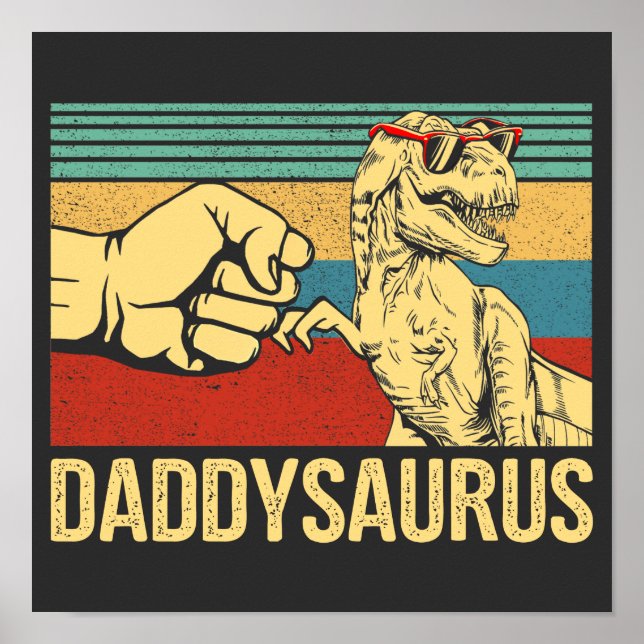 Poster Dia de os pais Pai de Pai Saurus Trex Dinossaur (Frente)
