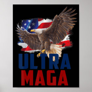 Poster Dia de os pais Patriótico Ultra MAGA Fl da Águia A