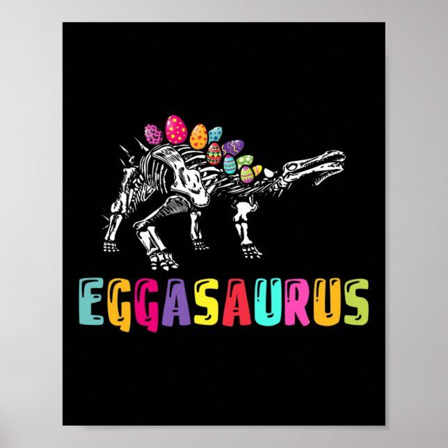 Poster Dia de Páscoa Dino - Eggasaurus Estegossauro Ovo D (Frente)