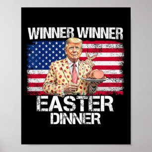 Poster Dia de Páscoa divertido vencedor Trump Jantar de P