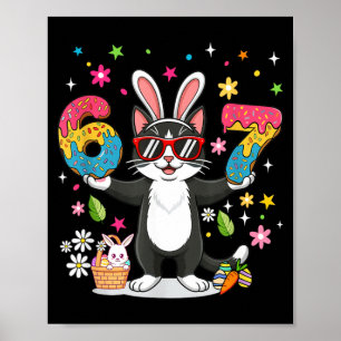 Poster Dia de Páscoa Gatos Ovos Coelho Engraçado Seis Set