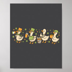 Poster Dia de Patrick, Ganso Engraçado, Trevo, Camiseta P