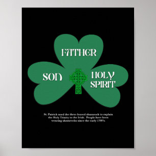 Poster Dia de São Patrício Cristão Religioso Trindade Cra