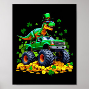 Poster Dia de São Patrício das Crianças 2026 - Dinossauro