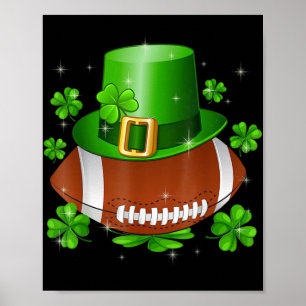 Poster Dia de São Patrício De Futebol Leprechaun Shamrock