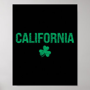 Poster Dia de São Patrício de Shamrock irlandês da Califó