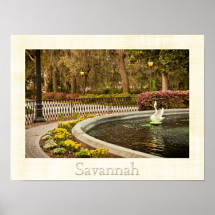 Pôster Dia de São Patrício - Forsyth Fountain, Savannah, 