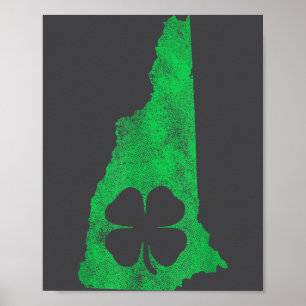 Poster Dia de São Patrício Irlandês New Hampshire Shamroc