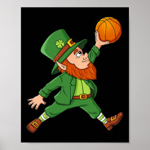 Poster Dia de São Patrício Leprechaun Basball Lucky Boys