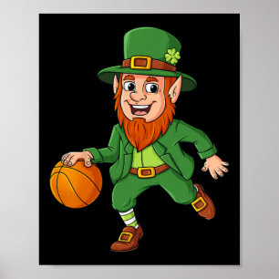 Poster Dia de São Patrício Leprechaun Basquetebol Meninos