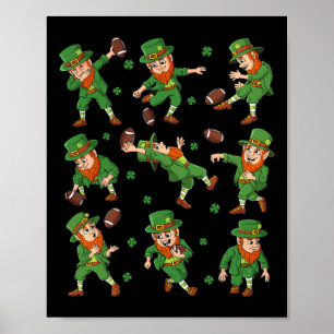 Poster Dia de São Patrício Leprechaun Futebol Player Clov