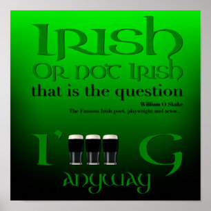 Poster Dia de São Patrício original irlandês ou não i