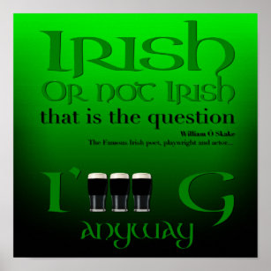 Poster Dia de São Patrício original irlandês ou não irlan