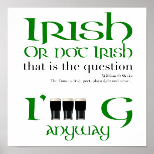 Poster Dia de São Patrício original irlandês ou não irlan