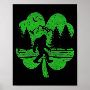 Poster Dia de São Patrício Pé Grande Irlandês Sasquatch S