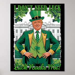 Poster Dia de São Patrício Político Não Preciso De Sorte