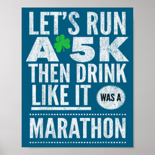Poster Dia de São Patrício Vamos Correr 5km e Depois Bebe