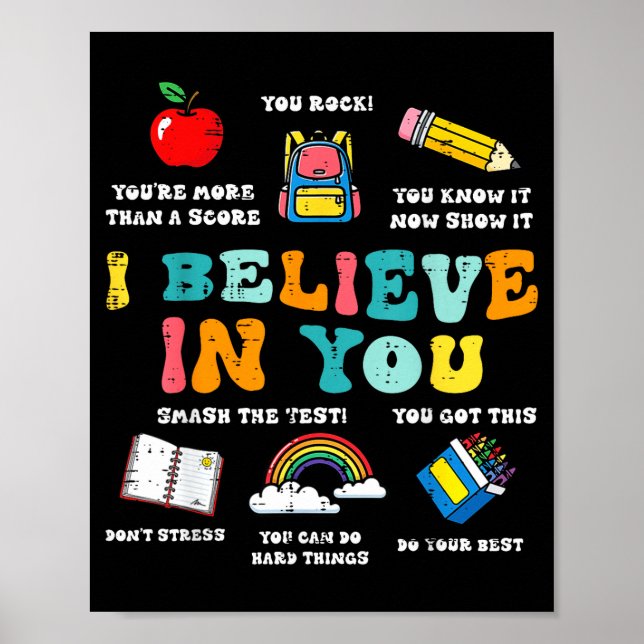 Poster Dia de Teste Acredite no Professor Estado Teste Mu (Frente)