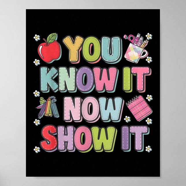 Poster Dia de Teste de Estado Motivacional Que Você Conhe (Frente)