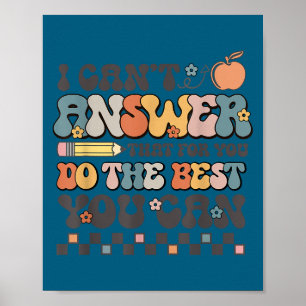 Poster Dia de Teste Estadual Motivacional Não Posso Respo