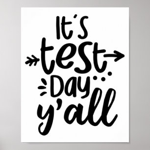 Poster Dia de Teste Yall Cute Test Day Para Professores