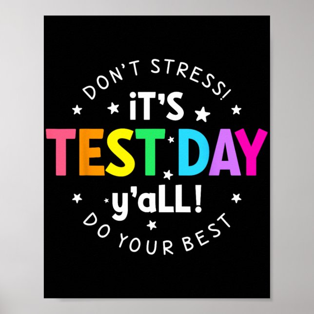 Poster Dia De Teste Yall Engraçado Dia De Teste Para Estu (Frente)