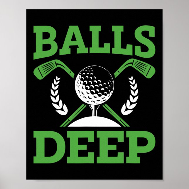 Poster Dia de Torneio de Golfe do Fã de Golfista Profundo (Frente)