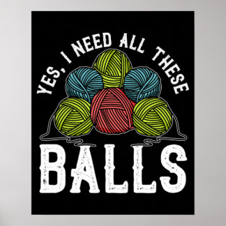 Poster Dia de tricô de crochê e tricô