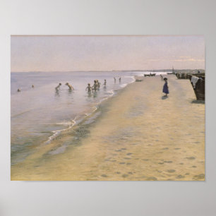 Pôster Dia de verão na praia sul de Skagen, 1884
