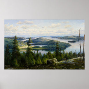 Poster Dia de Verão no lago Paijanne, Waenerberg