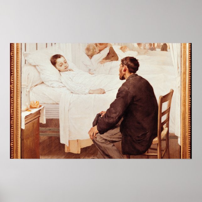 Pôster Dia de Visita no Hospital, 1889 (Frente)