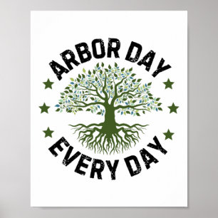 Poster Dia do Árvore Natureza diária Vintage Feliz Arbo