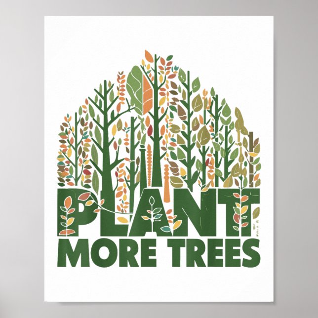 Poster Dia do Árvore Planta Mais Árvores Chegam Dia do Te (Frente)