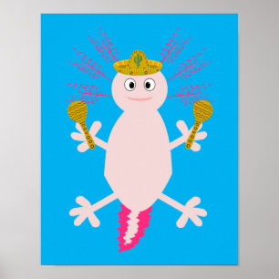Poster Dia do Axolotl Mexicano Morto